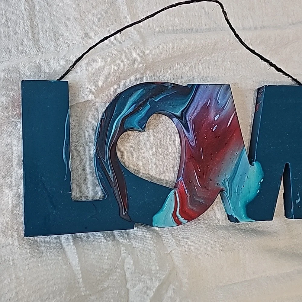 Love on Wood 12x5.5 Handmade. Inspirational